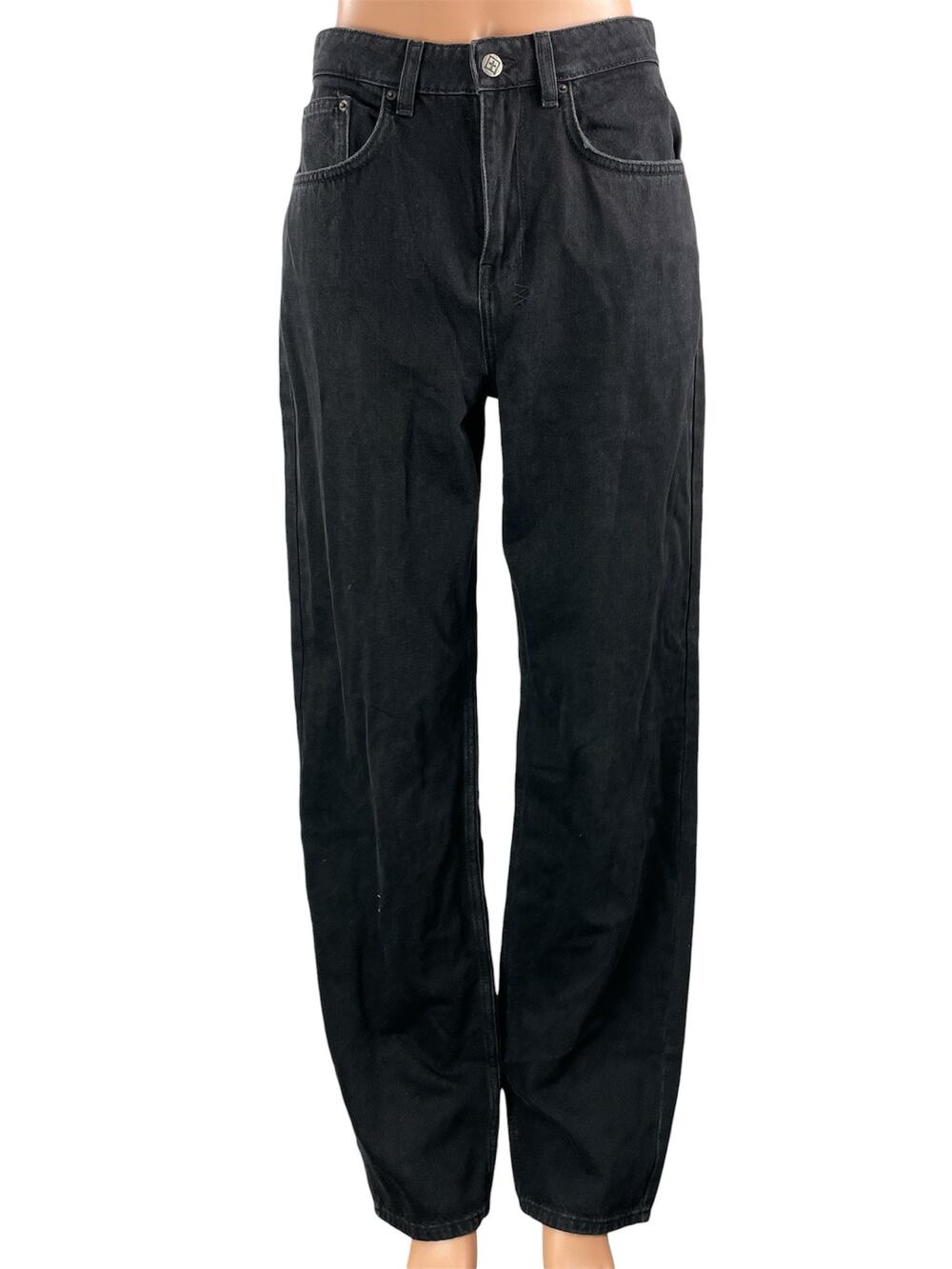 Ksubi Women's Black High Waisted Baggy Casual Wide Leg Denim Jeans Size 29